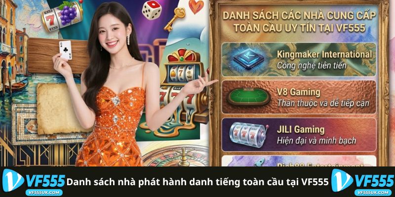 Danh sách nhà phát hành danh tiếng toàn cầu tại VF555