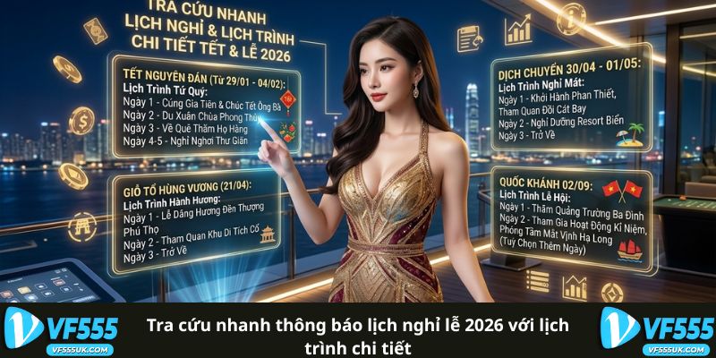 Lịch nghỉ lễ 2026 tại VF555