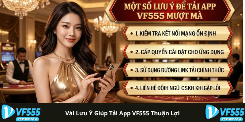 Lưu ý khi cài đặt app VF555